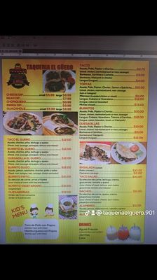 Menu photo 3 Taqueria El Guero Memphis, TN Menu photo 3 Taqueria El Guero Memphis, TN