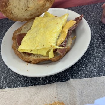 Mabel's Kitchen - Real egg with country ham on a huge croissant - Breakfast & Brunch Near Me - Cherokee, North Carolina