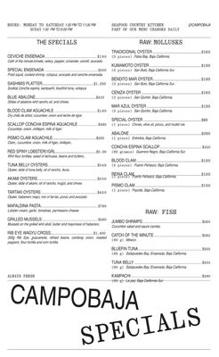 Menu photo 1 Campobaja México, D.F., DIF Menu photo 1 Campobaja México, D.F., DIF