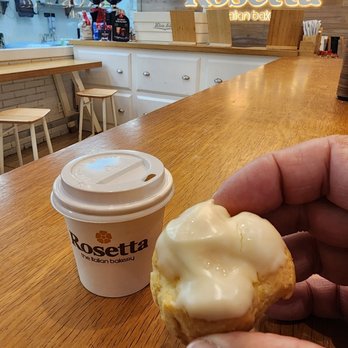 Rosetta Bakery - VANILLA CUSTARD ECLAIR & ESPRESSO - Bakeries Near Me - Aventura, Florida Rosetta Bakery - VANILLA CUSTARD ECLAIR & ESPRESSO - Bakeries Near Me - Aventura, Florida