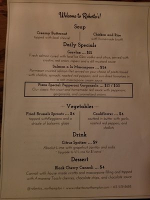 Menu photo 1 Roberto's Northampton, MA
