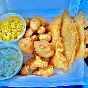 Long John Silver's - Cheese bites, hush puppies, fried shrimps, fish, chicken, corn and coleslaw. - Seafood Near Me - Martinsburg, West Virginia