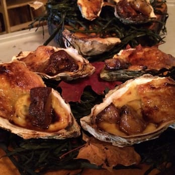 Cabane à Sucre Au Pied de Cochon - Baked oysters with foie gras. - Canadian (New) Near Me - Mirabel, Quebec Cabane à Sucre Au Pied de Cochon - Baked oysters with foie gras. - Canadian (New) Near Me - Mirabel, Quebec