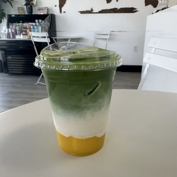 Reborn Coffee - Mango Matcha Latte - Coffee & Tea Near Me - Huntington Beach, California Reborn Coffee - Mango Matcha Latte - Coffee & Tea Near Me - Huntington Beach, California