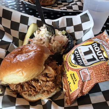 The Apple House - House pork BBQ sandwich, with a side of one of the tastiest slaws I've ever had. - American Near Me - Linden, Virginia The Apple House - House pork BBQ sandwich, with a side of one of the tastiest slaws I've ever had. - American Near Me - Linden, Virginia