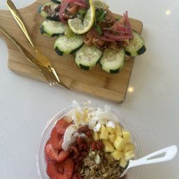 Smoked Salmon Toast; Dragonberry Bowl Smoked Salmon Toast; Dragonberry Bowl