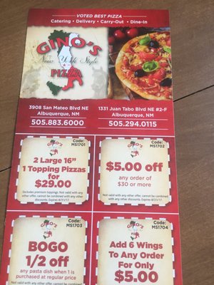 Menu photo 5 Gino's New York Style Pizza Albuquerque, NM Menu photo 5 Gino's New York Style Pizza Albuquerque, NM