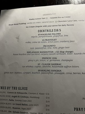 Menu photo 1 Evangeline Calistoga, CA Menu photo 1 Evangeline Calistoga, CA