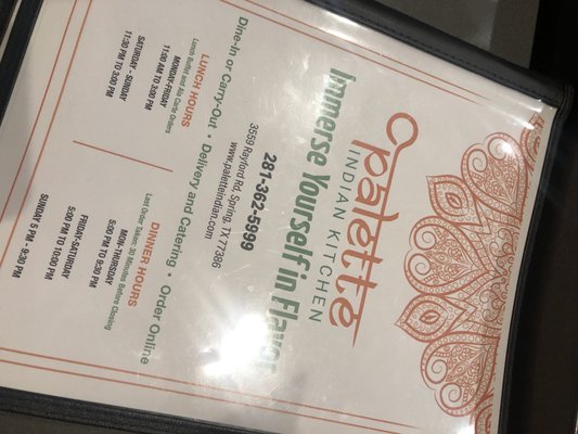 Menu photo 3 Palette Indian Kitchen Spring, TX
