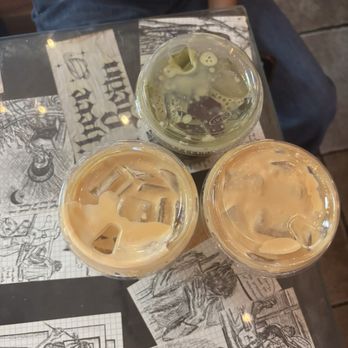 WhereUBean Coffee - 2 Iced Burnt Honey Crème Lattes and an Iced Pistachio Bliss Matcha - Coffee & Tea Near Me - Phoenix, Arizona WhereUBean Coffee - 2 Iced Burnt Honey Crème Lattes and an Iced Pistachio Bliss Matcha - Coffee & Tea Near Me - Phoenix, Arizona