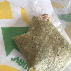 Tuna, cheese, onions, spinach wrap! Sorry couldn't wait, had to have few bites before photo!