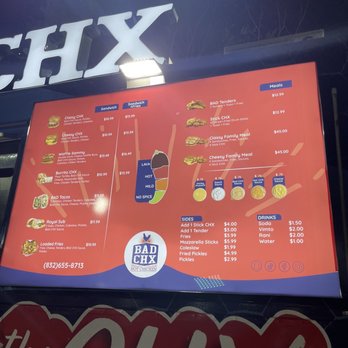 Bad Chx - Menu - Food Trucks Near Me - Houston, Texas
