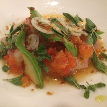 Launderette - Snapper crudo with dashi, lemon, oregano - New American Near Me - Austin, Texas