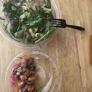 Poke Me - This much fish for a medium bowl with choice of 3 proteins. - Hawaiian Near Me - Irvine, California Poke Me - This much fish for a medium bowl with choice of 3 proteins. - Hawaiian Near Me - Irvine, California