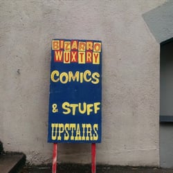 Bizarro-Wuxtry Comics & Stuff - Look for this sign and take the stairs.