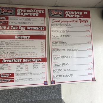 Tony's Italian Beef - Menu - Italian Near Me - Chicago, Illinois Tony's Italian Beef - Menu - Italian Near Me - Chicago, Illinois