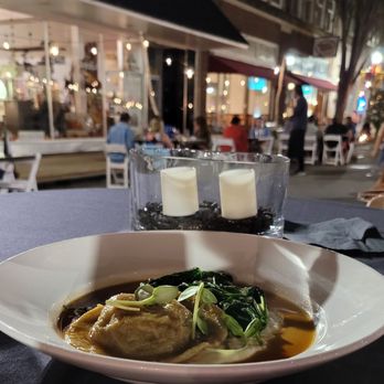 Cypress Hall - Appetizer - Oxtail Ravioli (Potato, Horseradish, Sour Cream, Lemon, Jus) - New American Near Me - New Bern, North Carolina Cypress Hall - Appetizer - Oxtail Ravioli (Potato, Horseradish, Sour Cream, Lemon, Jus) - New American Near Me - New Bern, North Carolina