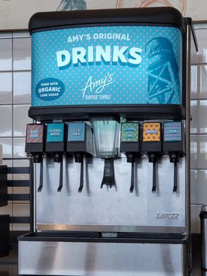 Photo of Amy’s Drive Thru - Rohnert Park, CA, US. Thair own soda fountain machines, I'm not a fan oftent Kudos to them for their stance or using cane Sugar.