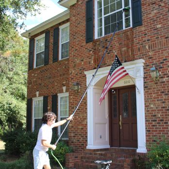 ShipShape Exteriors - The owner (Nolan McCrory) cleaning windows with the water fed pole system. - Pressure Washers Near Me - Tallahassee, Florida ShipShape Exteriors - The owner (Nolan McCrory) cleaning windows with the water fed pole system. - Pressure Washers Near Me - Tallahassee, Florida