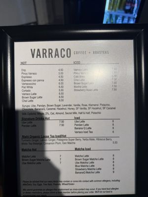 Menu photo 5 Varraco Coffee + Roasters Palm Desert, CA