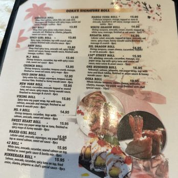 Ooka - Menu - Sushi Bars Near Me - Apple Valley, Minnesota