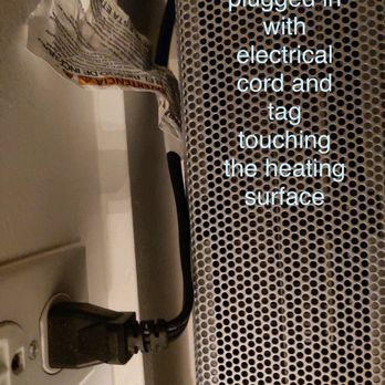 JD House - Space heater, plugged in with the cord on the heating surface - Bed & Breakfast Near Me - Mendocino, California JD House - Space heater, plugged in with the cord on the heating surface - Bed & Breakfast Near Me - Mendocino, California