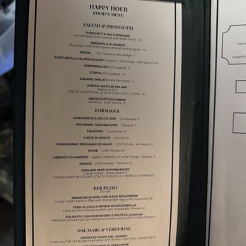Zucca - Happy hour menu - Italian Near Me - Coral Gables, Florida