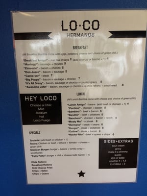 Menu photo 5 Loco Hermanos Louisville, CO