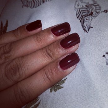 Rainbow Nails - Burgundy gel manicure - Nail Salons Near Me - Norwalk, Connecticut