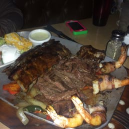 Family Fajita and Bacon Wrapped Shrimp Meal for 4