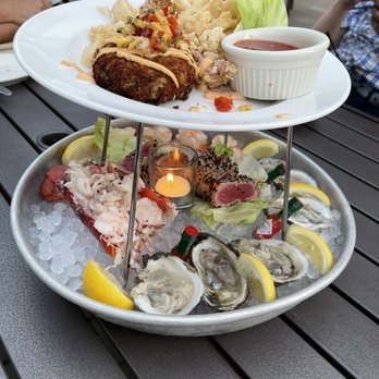 CityGate Grille - Seafoods tower for four - lobster, oysters, seared tuna, shrimp, crab cake, calamari - American Near Me - Naperville, Illinois