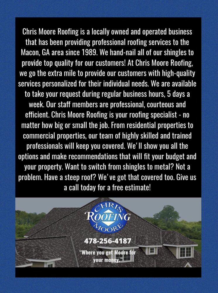 Slide of Chris Moore Roofing