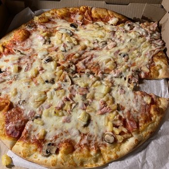Arcata Pizza & Deli - This is how the pizza arrived, and a bunch of pineapple under the cheese. - Pizza Near Me - Arcata, California Arcata Pizza & Deli - This is how the pizza arrived, and a bunch of pineapple under the cheese. - Pizza Near Me - Arcata, California