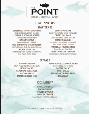 Menu photo 6 The Point Osprey, FL Menu photo 6 The Point Osprey, FL