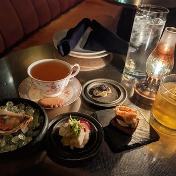 Apothecary - East Coast Oyster, Icelandic Hot Dog, Tostada, Caviar Chip, London Fog, and Morocco - Cocktail Bars Near Me - Dallas, Texas