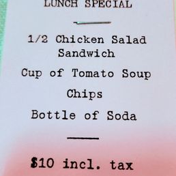 Limited menu Limited menu
