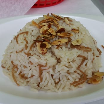 Shawarma Mediterranean Grill - Angel hair rice with almonds - Mediterranean Near Me - Miami, Florida Shawarma Mediterranean Grill - Angel hair rice with almonds - Mediterranean Near Me - Miami, Florida