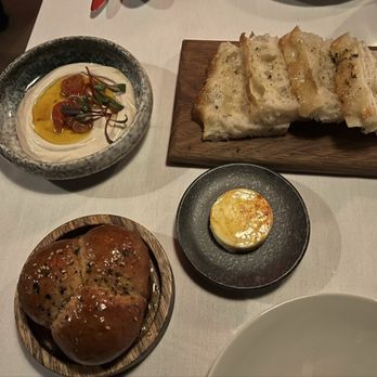 Fabrik - Austin - Focaccia, hummus and espelette butter. - Vegan Near Me - Austin, Texas