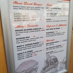 Mikey's Smash Burgers - Menu