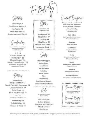 Menu photo 1 Two Bills Steakhouse  Clearwater, NE
