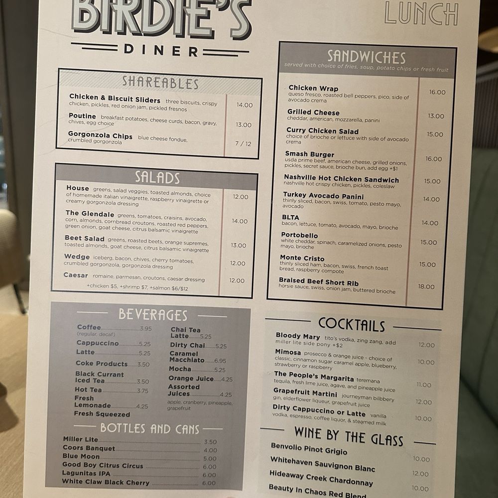 Birdie's - Lunch menu and beverages - Breakfast & Brunch Near Me - Valparaiso, Indiana