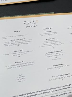 Menu photo 7 Cielo Scottsdale, AZ