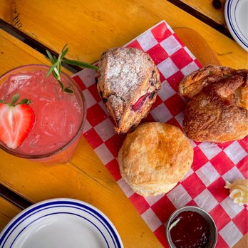 The Corner - breakfast pastry platter and strawberry rosemary soda - Cafes Near Me - Montclair, New Jersey