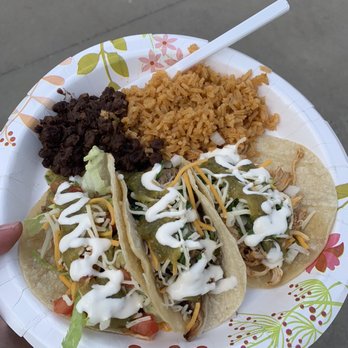 JBs Tacos - 3 types of tacos with hot green sauce and sour cream - Food Trucks Near Me