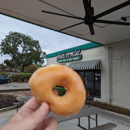 Exterior outside entrance of Southern Maid Donuts - Before One bite - Dallas, Texas Exterior outside entrance of Southern Maid Donuts - Before One bite - Dallas, Texas