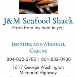 J&M Seafood Shack - Business card