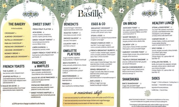 Menu photo 1 Cafe Bastille Weston, FL
