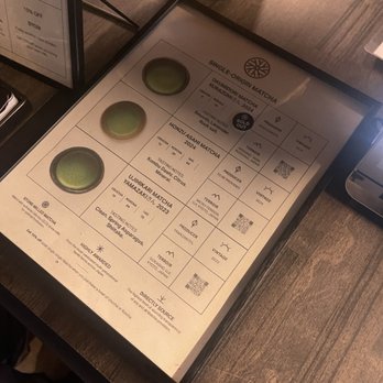 Ooika - Menu of currently available single origin matcha - Tea Rooms Near Me - Princeton, New Jersey