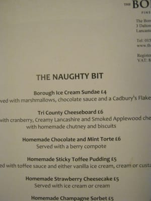 Menu photo 2 The Borough Lancaster, LAN Menu photo 2 The Borough Lancaster, LAN