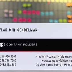 Company Folders - Printed Business Card for Company Folders, Inc. CEO Vladimir Gendelman